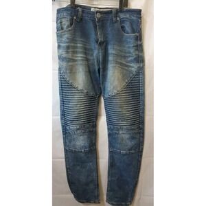 Encrypted Jeans Mens Size 33W31L Acid Wash Tectured Tapered Leg